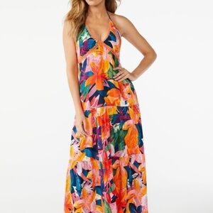 NWT XS flowy Sofia Vibrant Floral Maxi Dress